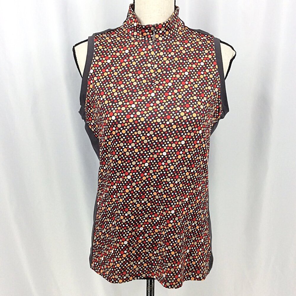 Adidas Golf ClimaCool‎ Tank Top Womens Size Medium Polka Dot Sleeveless Polo